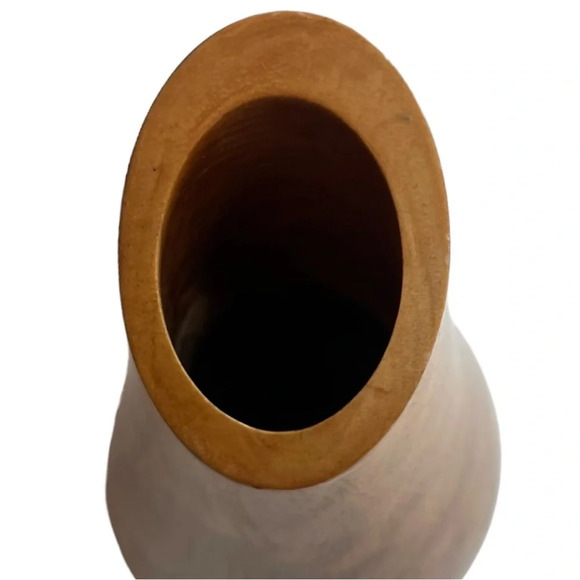 Roro Handcarved Glossy Natural Mango Wood Teardrop Carafe Shaped Vase 12” - Picture 6 of 7